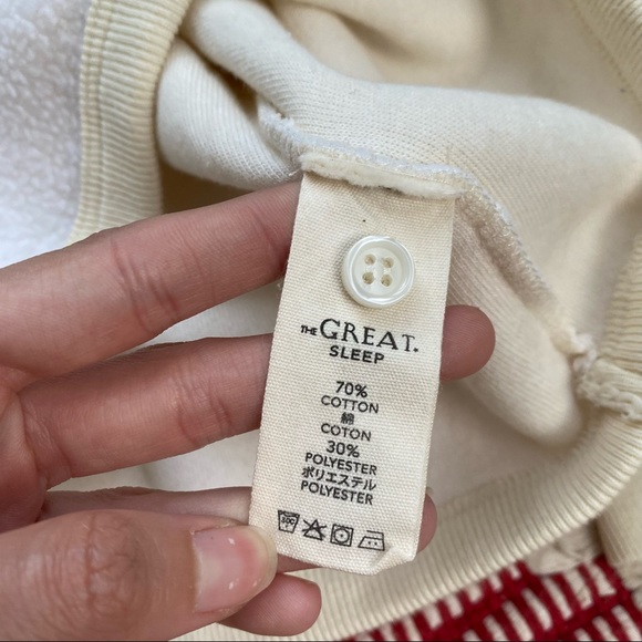 THE GREAT. white / cream Sherpa Sleep Henley top 0 - Picture 14 of 16